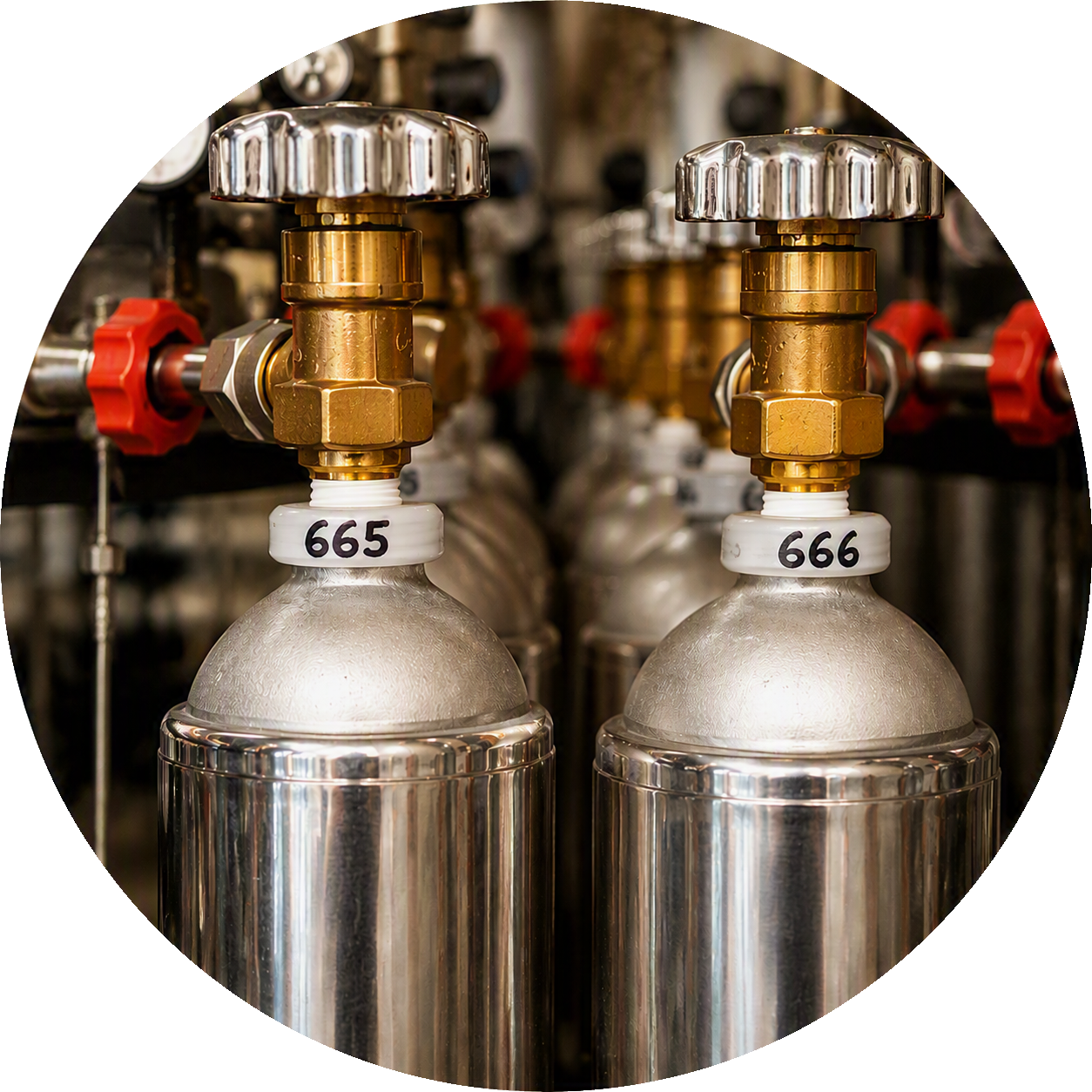 Helium gas cylinders